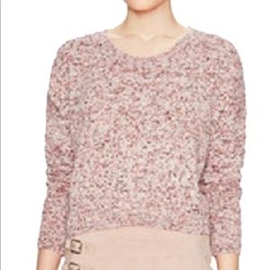 Oversized Avaleigh Marled Crewneck Crop Sweater L NWT